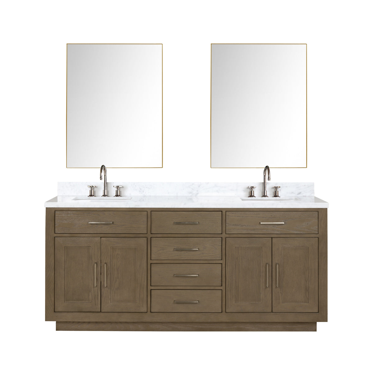 Lexora Abbey 72 in. Grey Oak Double Sink Bath Vanity