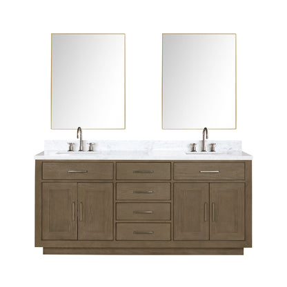 Lexora Abbey 72 in. Grey Oak Double Sink Bath Vanity
