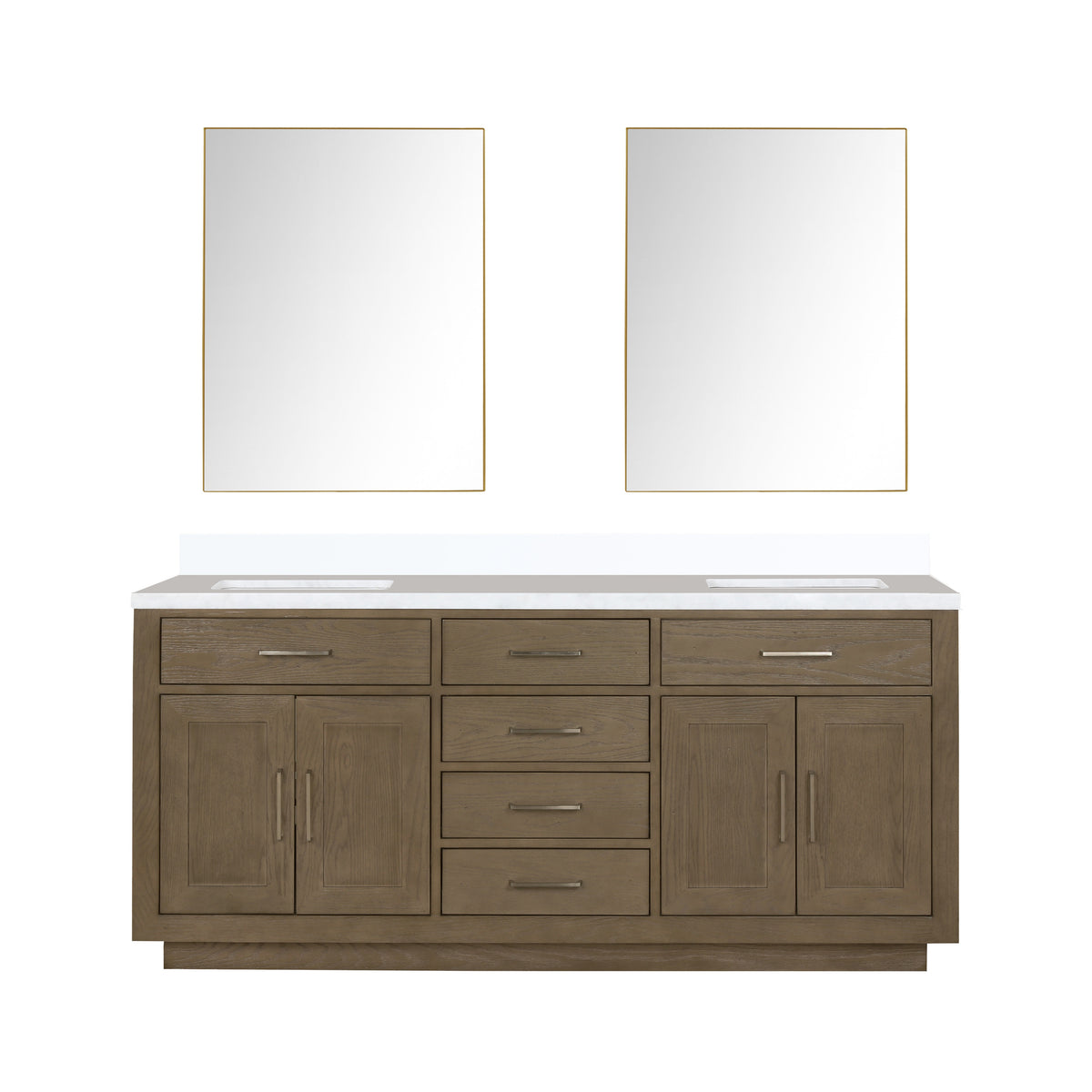 Lexora Abbey 72 in. Grey Oak Double Sink Bath Vanity
