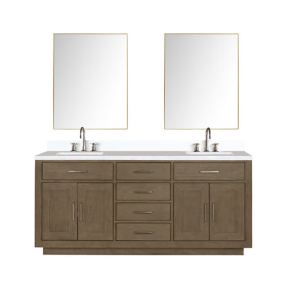 Lexora Abbey 72 in. Grey Oak Double Sink Bath Vanity