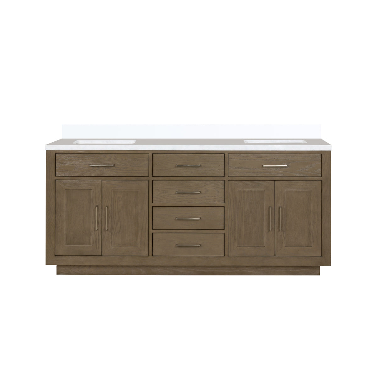 Lexora Abbey 72 in. Grey Oak Double Sink Bath Vanity