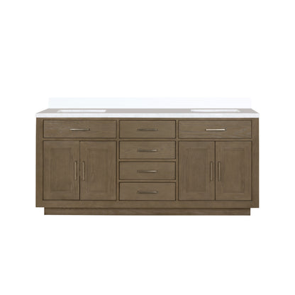 Lexora Abbey 72 in. Grey Oak Double Sink Bath Vanity