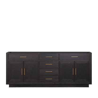 Lexora Abbey 80 in. Black Oak Double Sink Bath Vanity