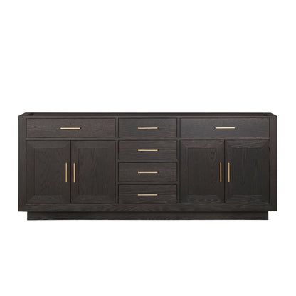 Lexora Abbey 80 in. Brown Oak Double Sink Bath Vanity