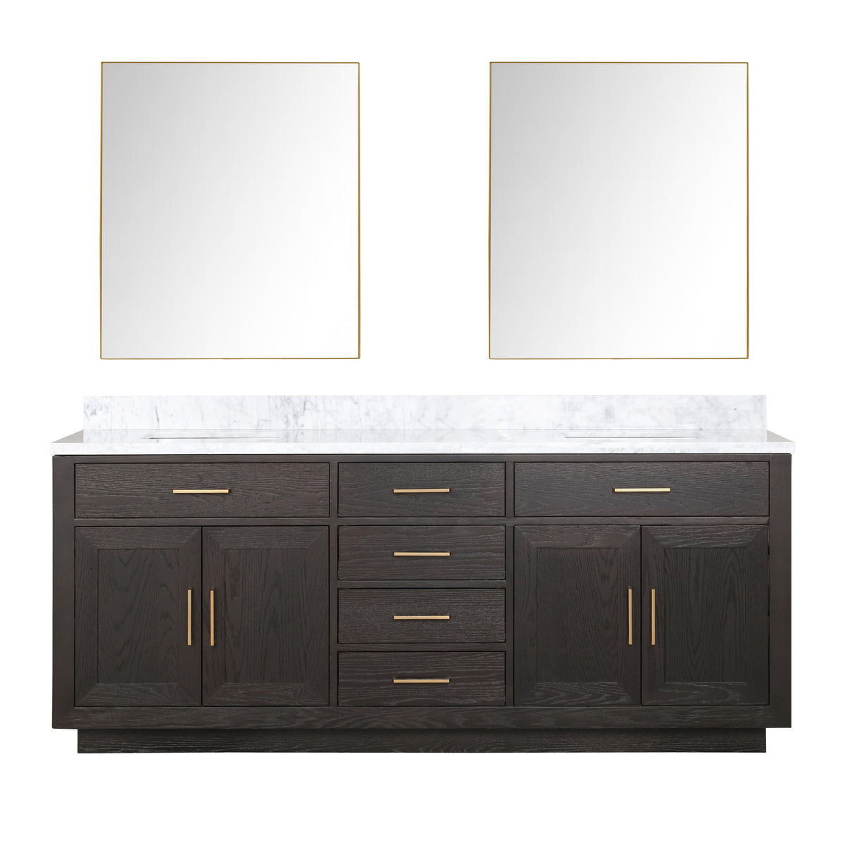 Lexora Abbey 80 in. Brown Oak Double Sink Bath Vanity