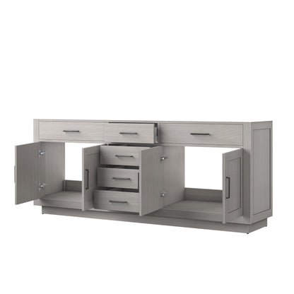 Lexora Abbey 80 in. White Oak Double Sink Bath Vanity