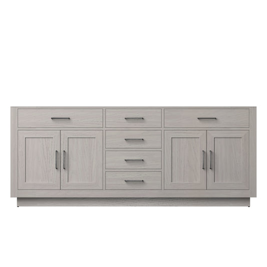 Lexora Abbey 80 in. White Oak Double Sink Bath Vanity