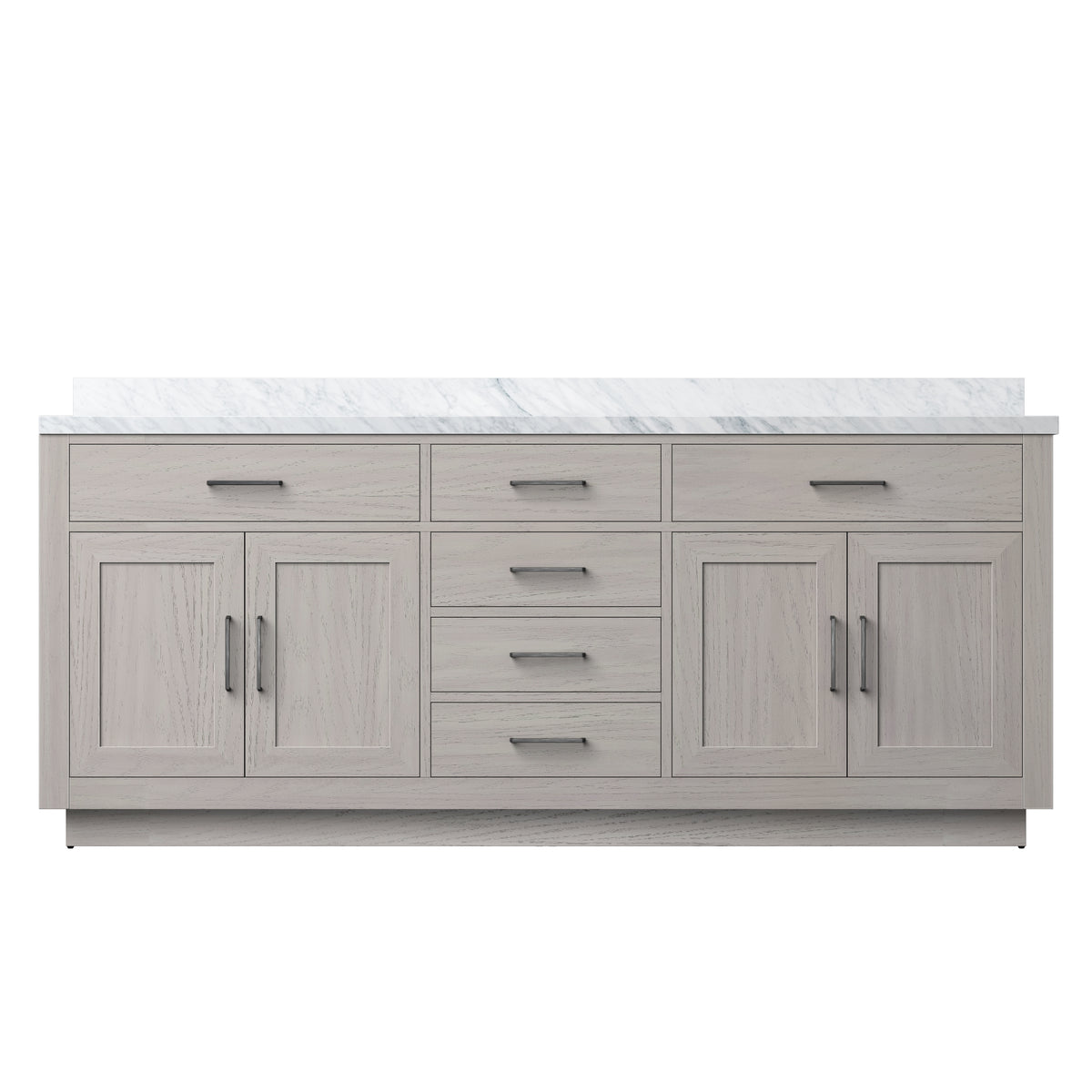 Lexora Abbey 80 in. White Oak Double Sink Bath Vanity