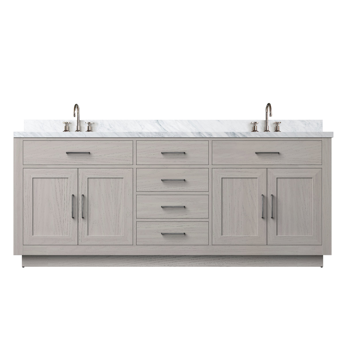 Lexora Abbey 80 in. White Oak Double Sink Bath Vanity