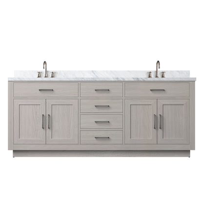 Lexora Abbey 80 in. White Oak Double Sink Bath Vanity