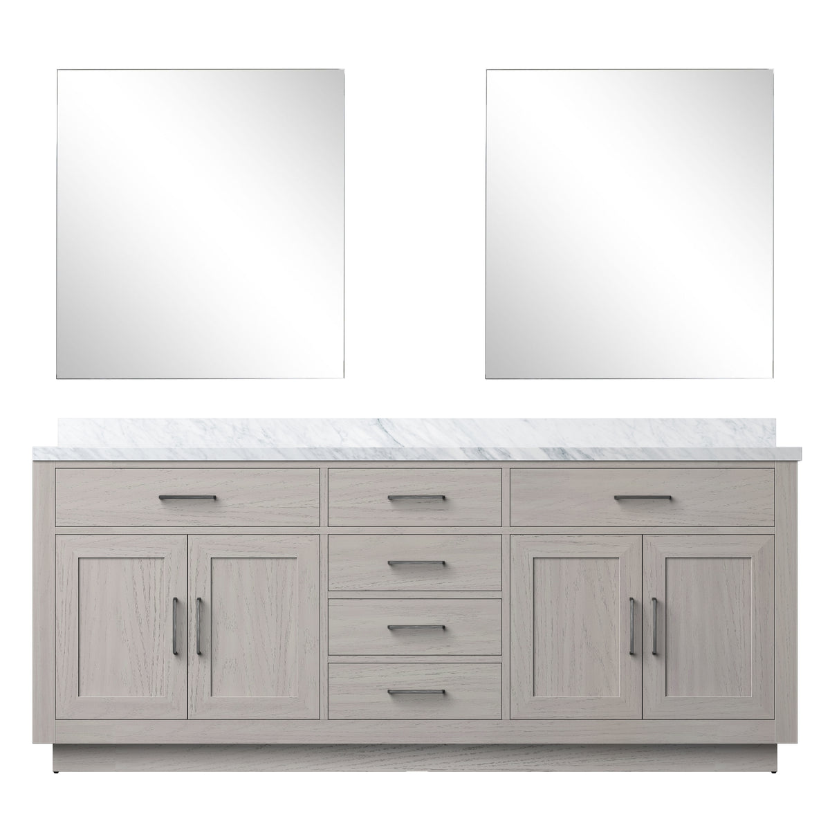 Lexora Abbey 80 in. White Oak Double Sink Bath Vanity