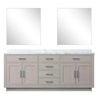 Lexora Abbey 80 in. White Oak Double Sink Bath Vanity