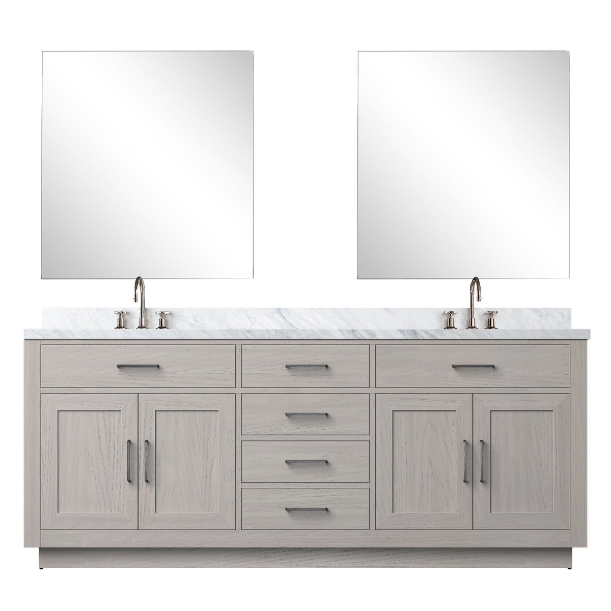 Lexora Abbey 80 in. White Oak Double Sink Bath Vanity