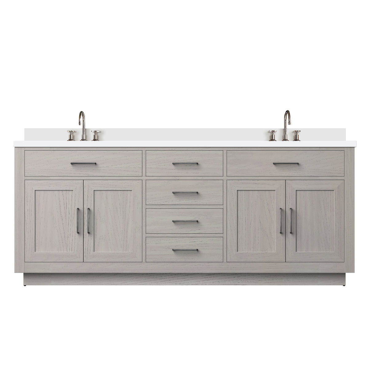 Lexora Abbey 80 in. White Oak Double Sink Bath Vanity