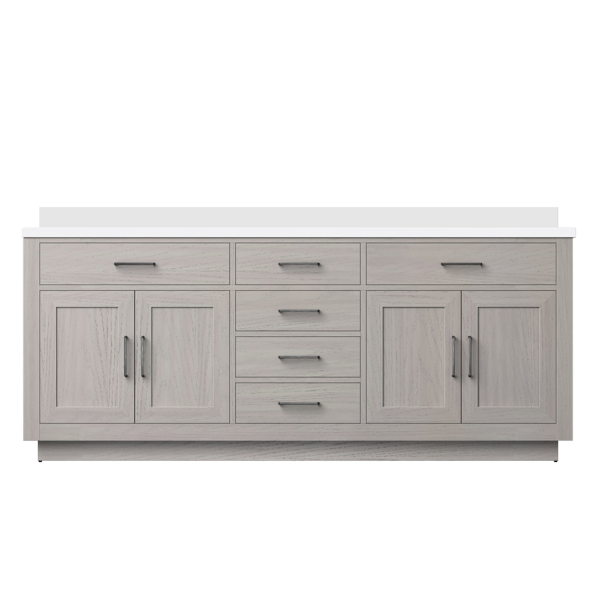 Lexora Abbey 80 in. White Oak Double Sink Bath Vanity