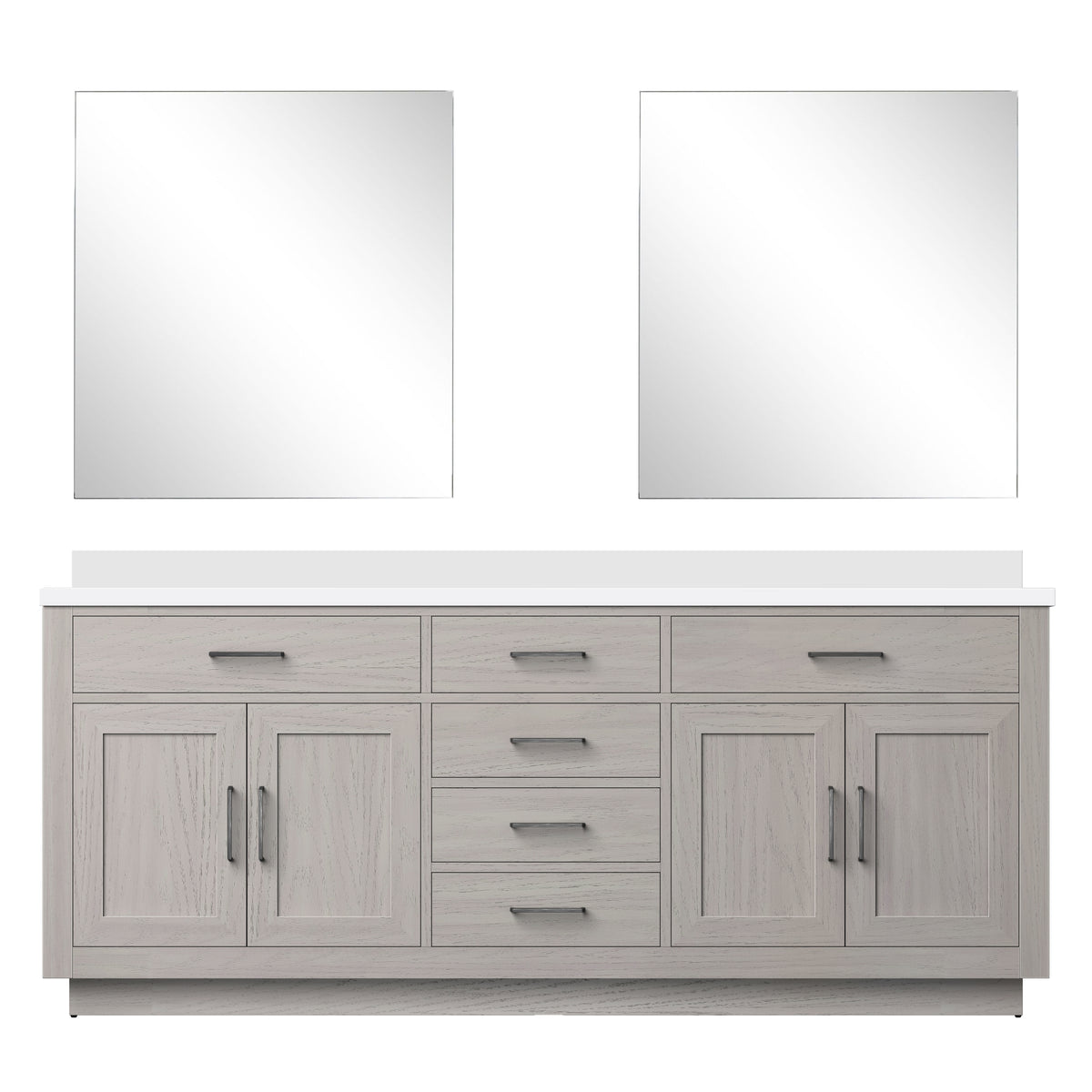 Lexora Abbey 80 in. White Oak Double Sink Bath Vanity