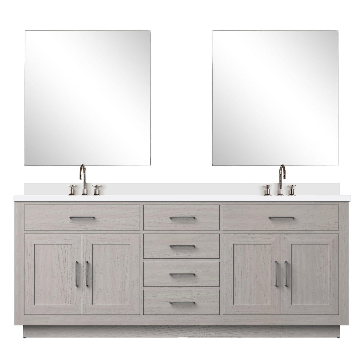 Lexora Abbey 80 in. White Oak Double Sink Bath Vanity