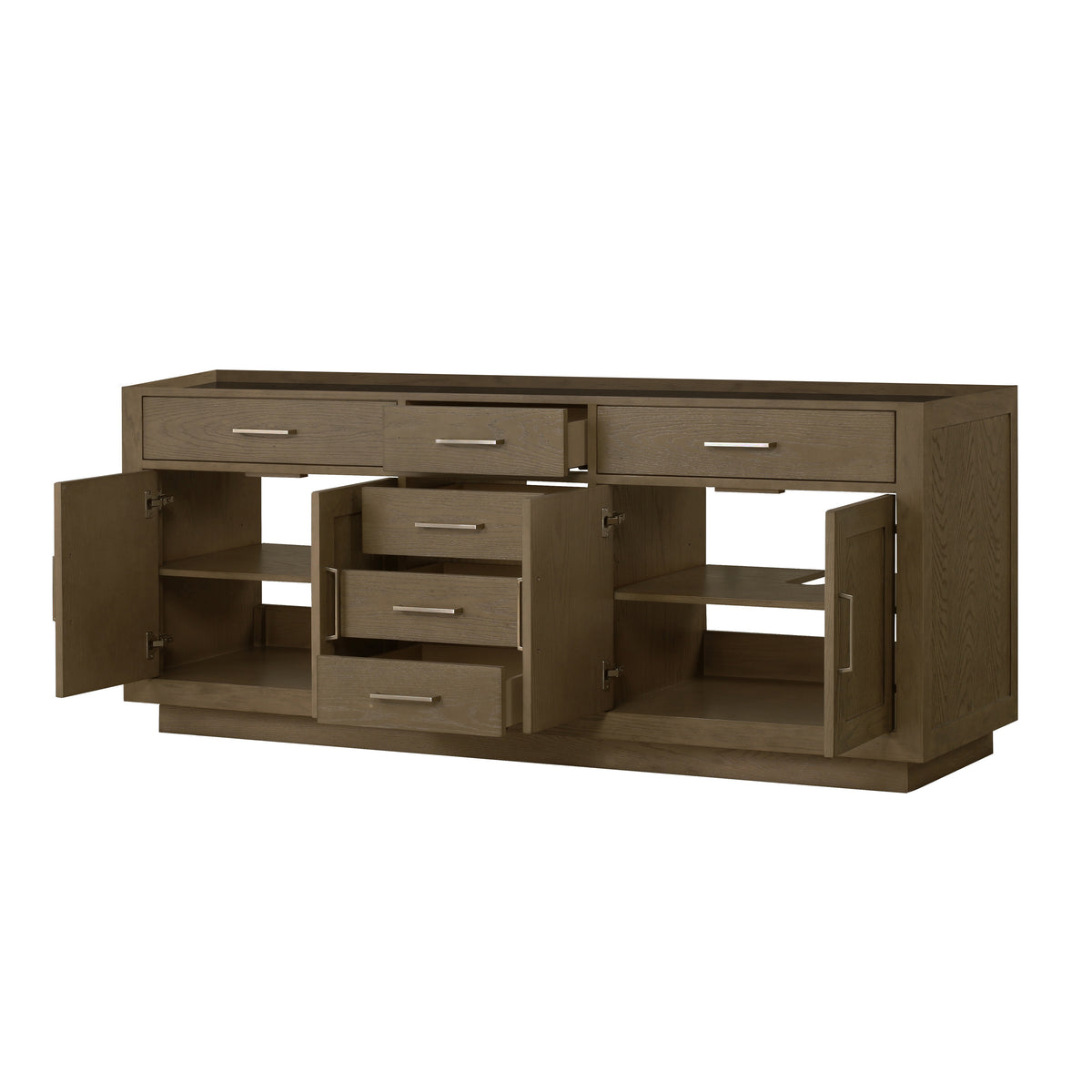 Lexora Abbey 80 in. Grey Oak Double Sink Bath Vanity