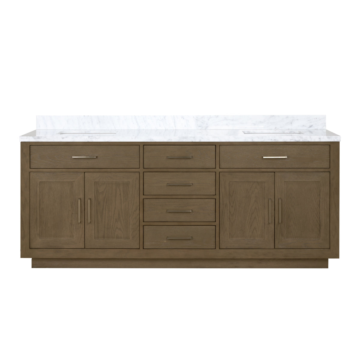 Lexora Abbey 80 in. Grey Oak Double Sink Bath Vanity