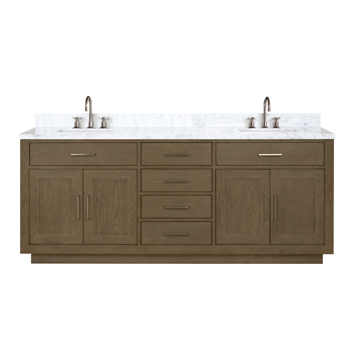 Lexora Abbey 80 in. Grey Oak Double Sink Bath Vanity