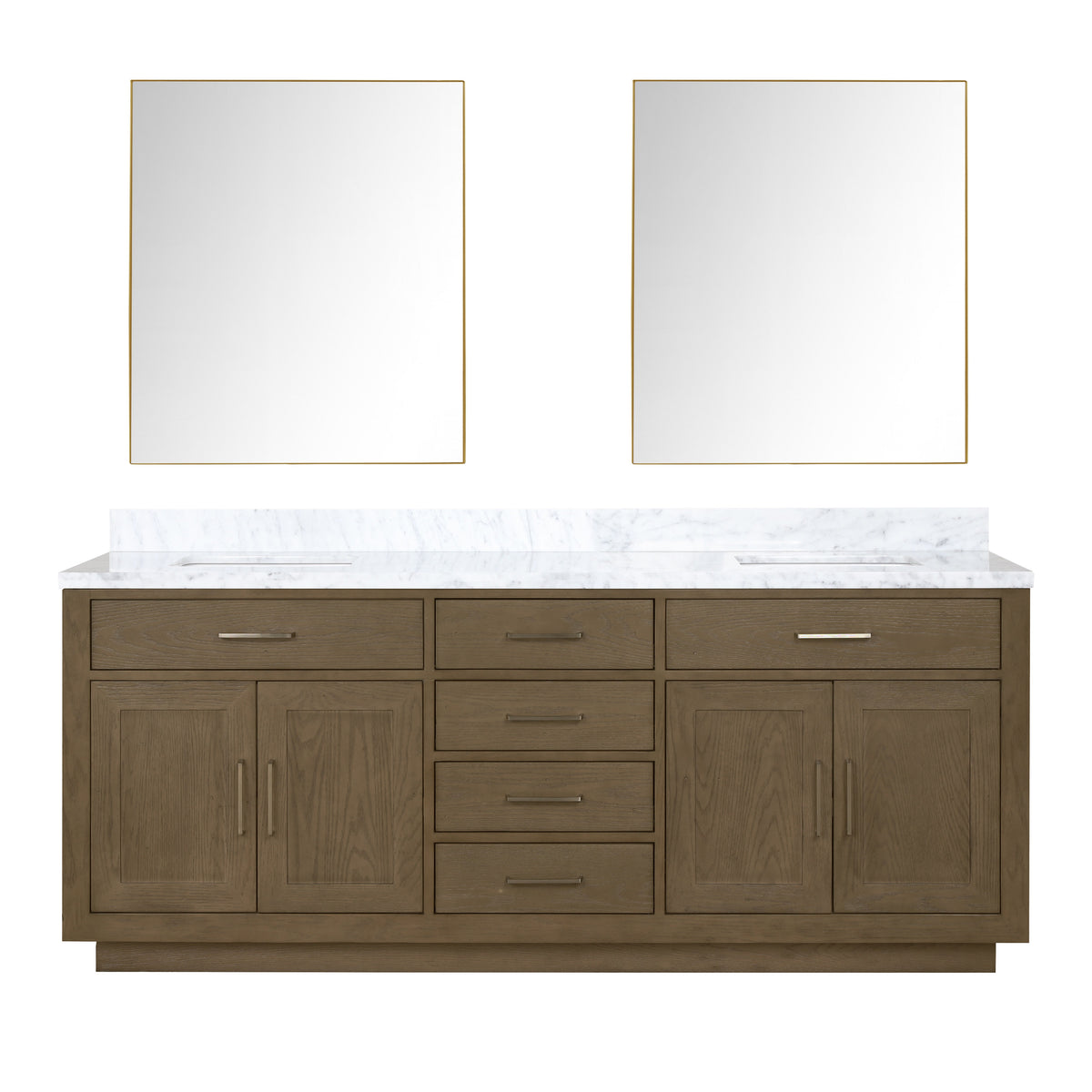 Lexora Abbey 80 in. Grey Oak Double Sink Bath Vanity