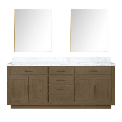 Lexora Abbey 80 in. Grey Oak Double Sink Bath Vanity