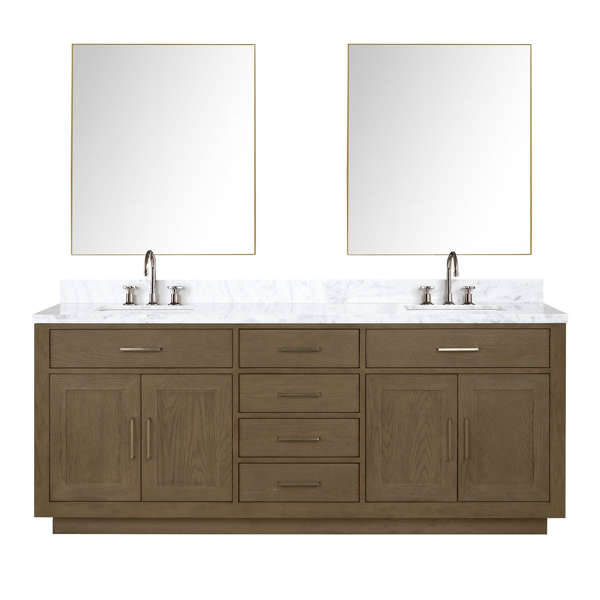 Lexora Abbey 80 in. Grey Oak Double Sink Bath Vanity
