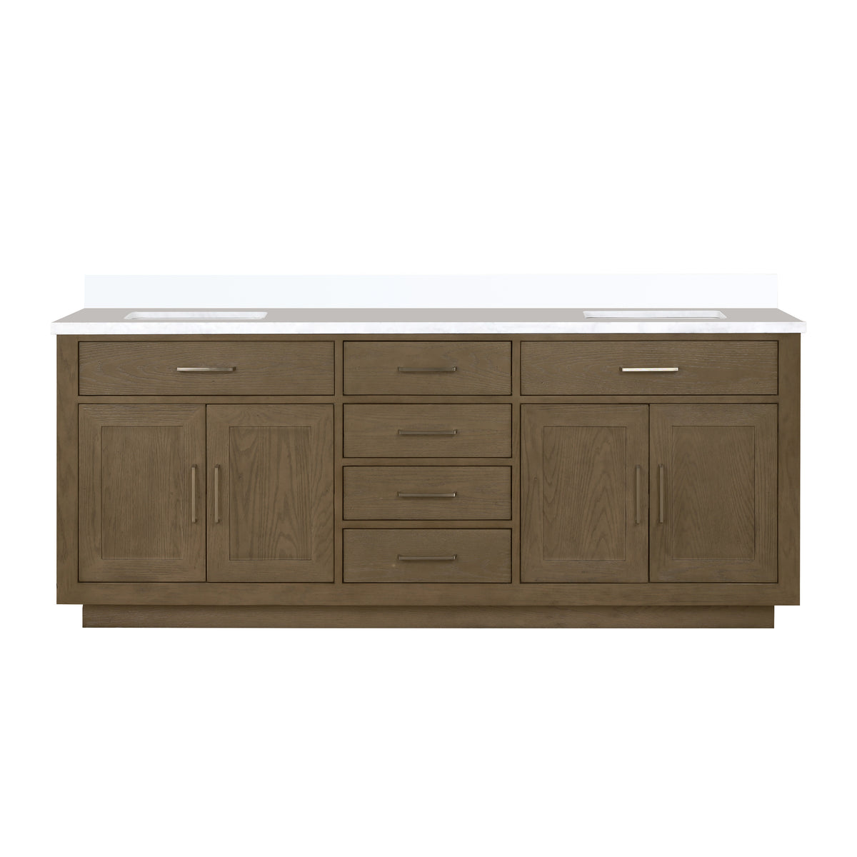 Lexora Abbey 80 in. Grey Oak Double Sink Bath Vanity