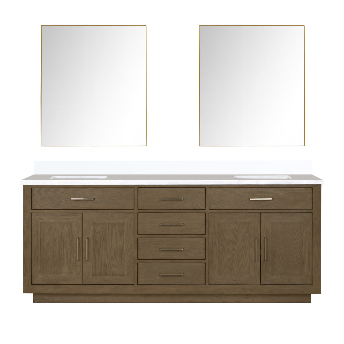Lexora Abbey 80 in. Grey Oak Double Sink Bath Vanity