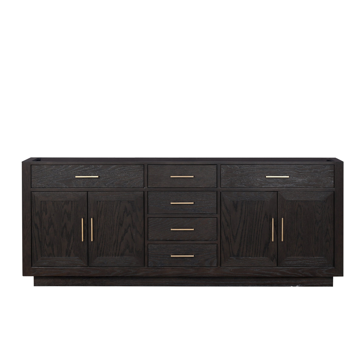 Lexora Abbey 84 in. Black Oak Double Sink Bath Vanity