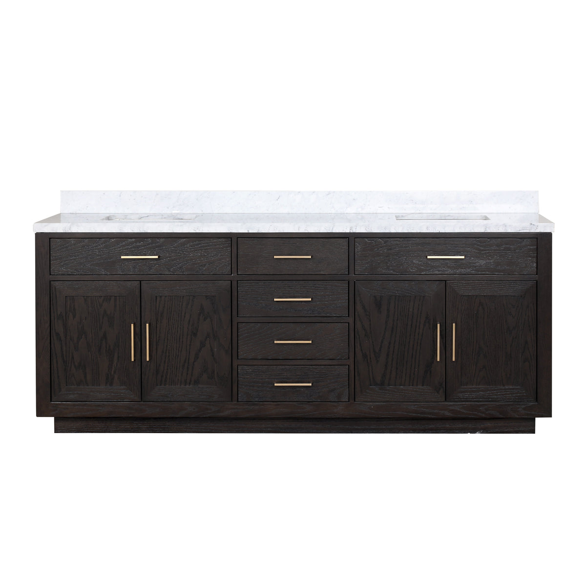 Lexora Abbey 84 in. Black Oak Double Sink Bath Vanity