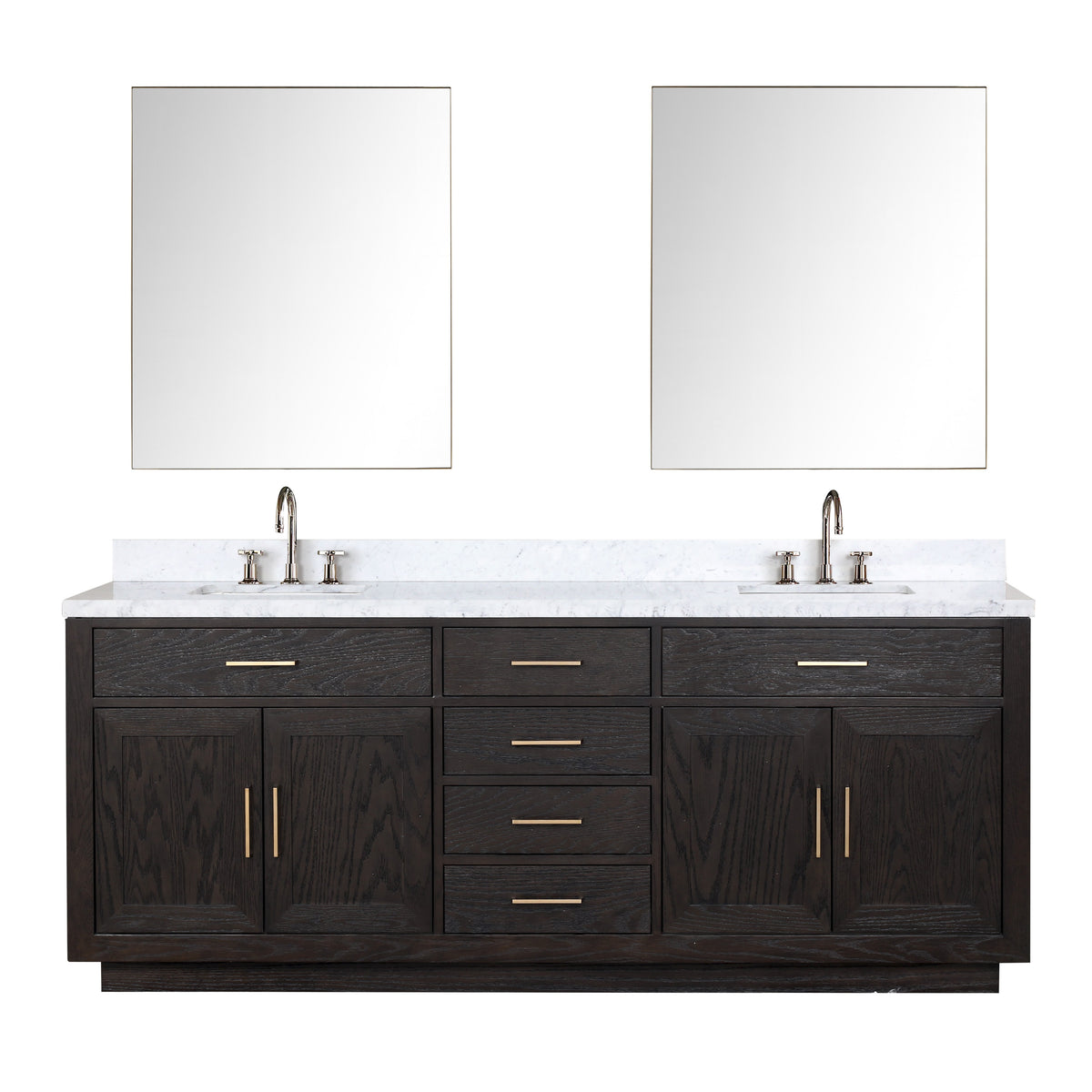 Lexora Abbey 84 in. Black Oak Double Sink Bath Vanity