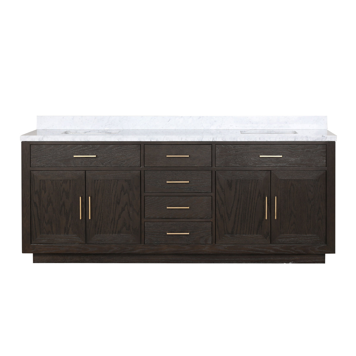 Lexora Abbey 84 in. Brown Oak Double Sink Bath Vanity