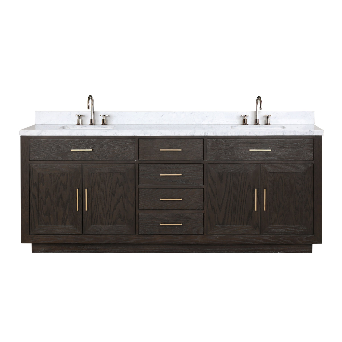 Lexora Abbey 84 in. Brown Oak Double Sink Bath Vanity