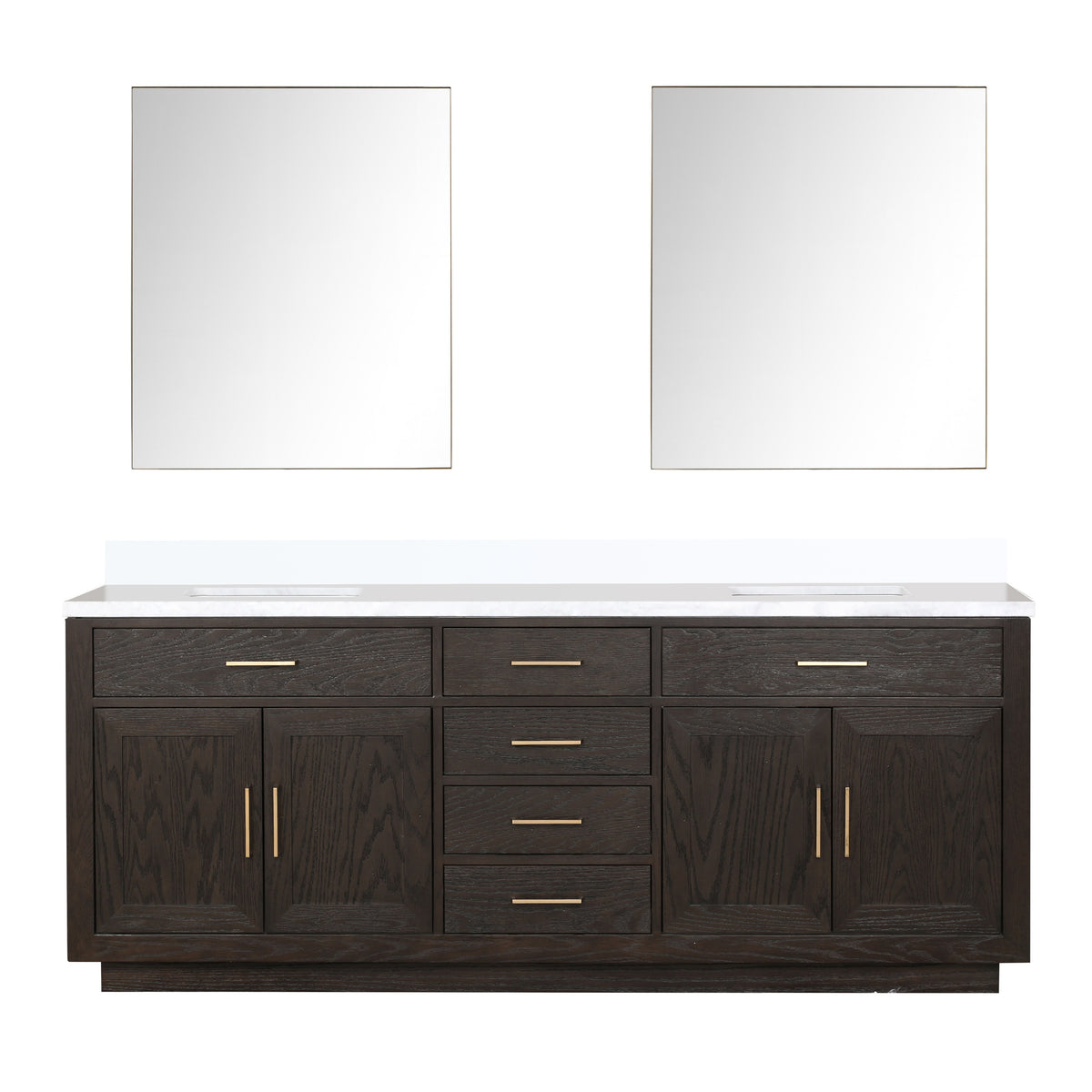 Lexora Abbey 84 in. Brown Oak Double Sink Bath Vanity