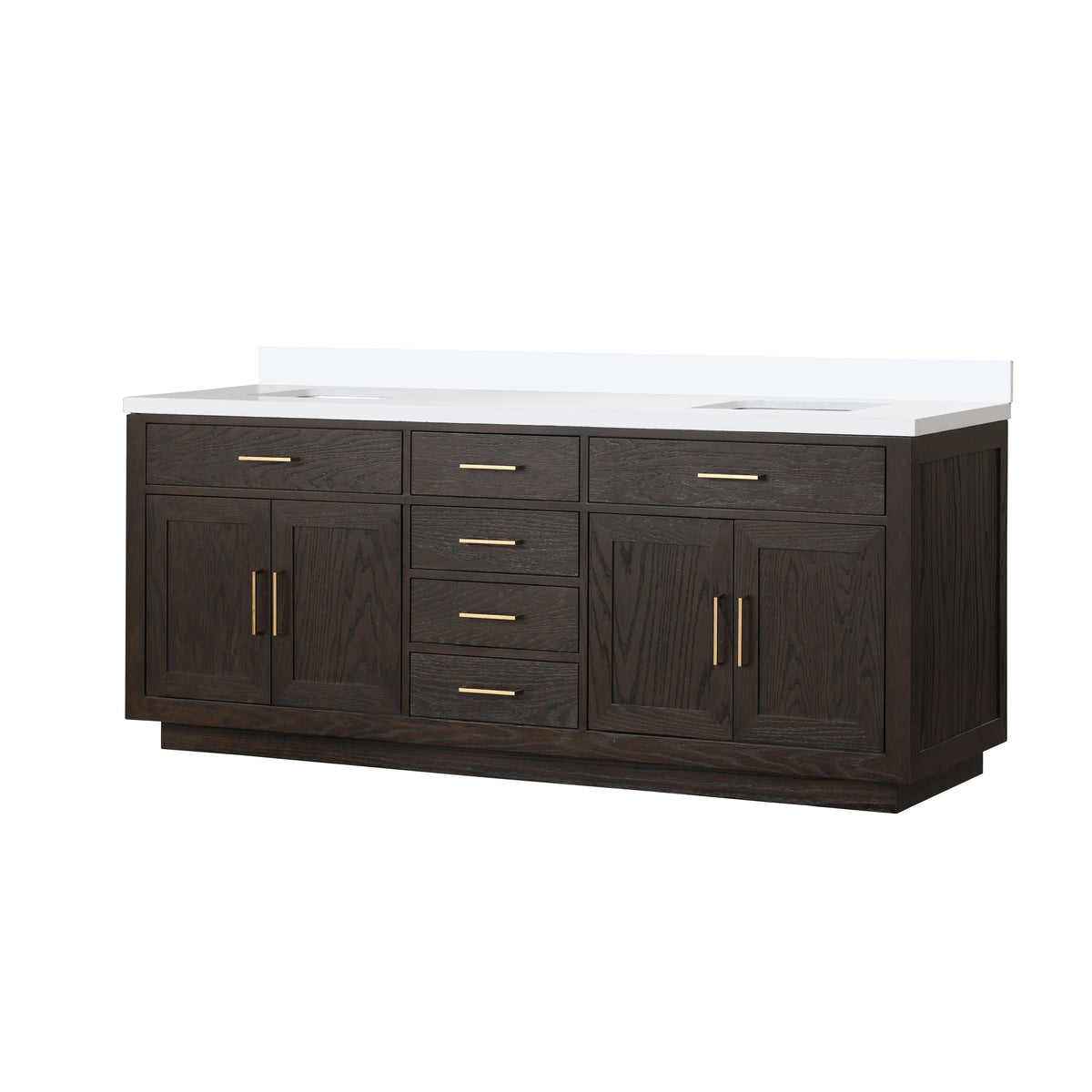 Lexora Abbey 84 in. Brown Oak Double Sink Bath Vanity