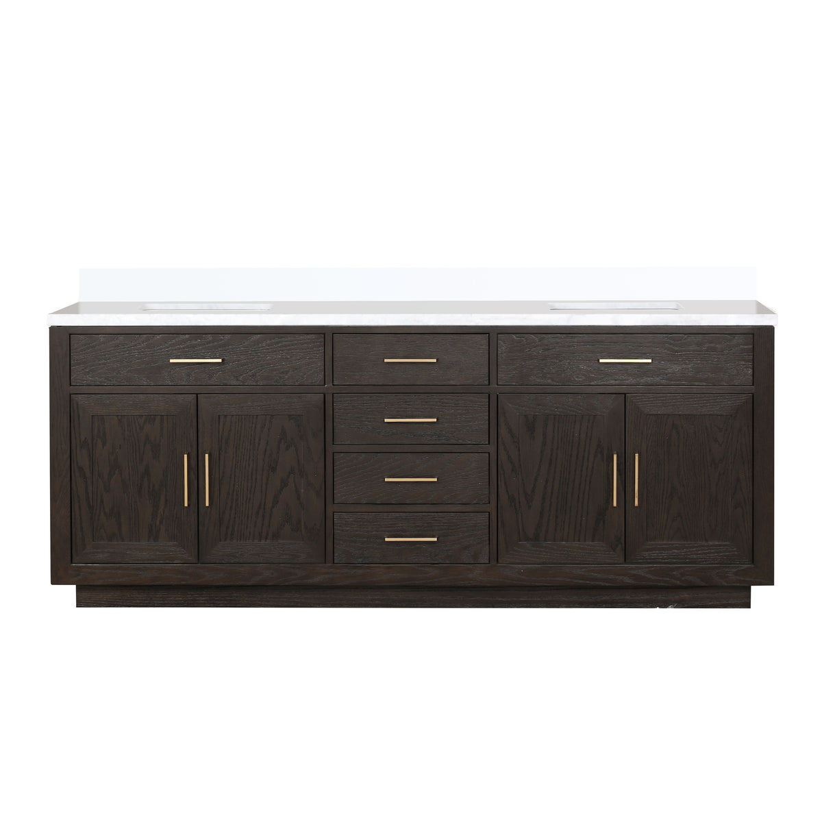 Lexora Abbey 84 in. Brown Oak Double Sink Bath Vanity