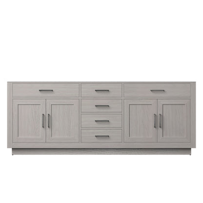 Lexora Abbey 84 in. White Oak Double Sink Bath Vanity
