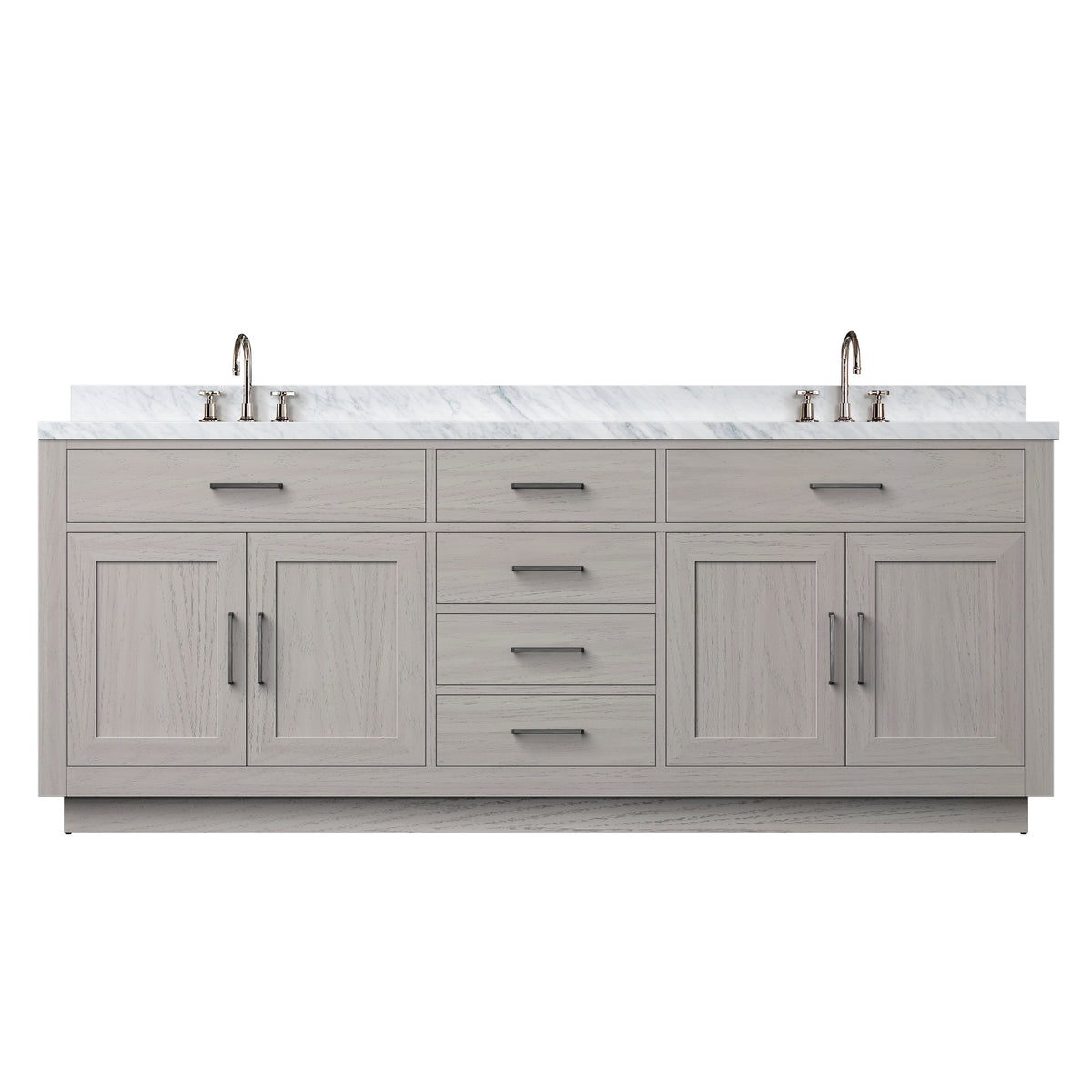 Lexora Abbey 84 in. White Oak Double Sink Bath Vanity