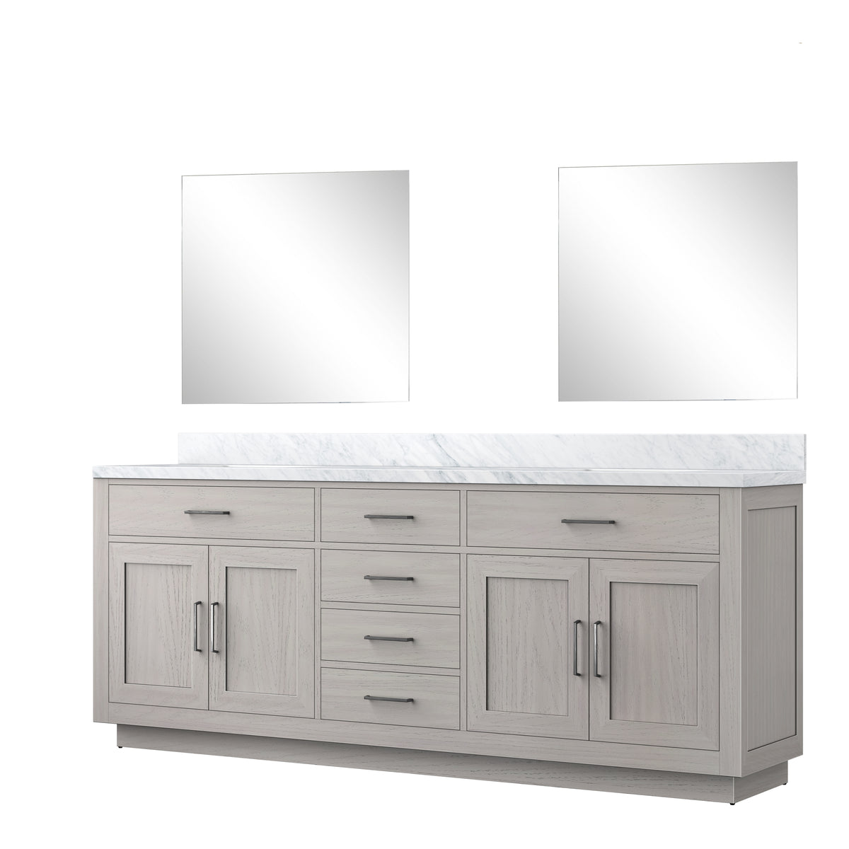 Lexora Abbey 84 in. White Oak Double Sink Bath Vanity