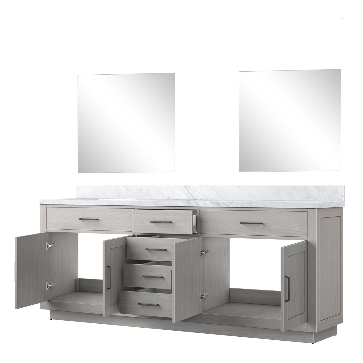Lexora Abbey 84 in. White Oak Double Sink Bath Vanity
