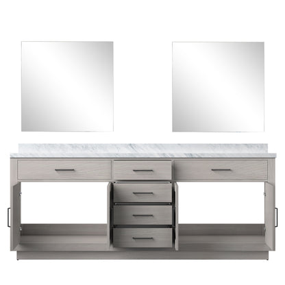Lexora Abbey 84 in. White Oak Double Sink Bath Vanity