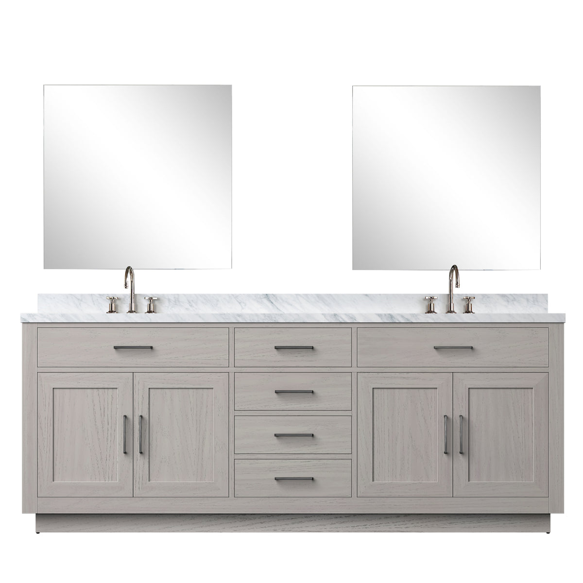 Lexora Abbey 84 in. White Oak Double Sink Bath Vanity
