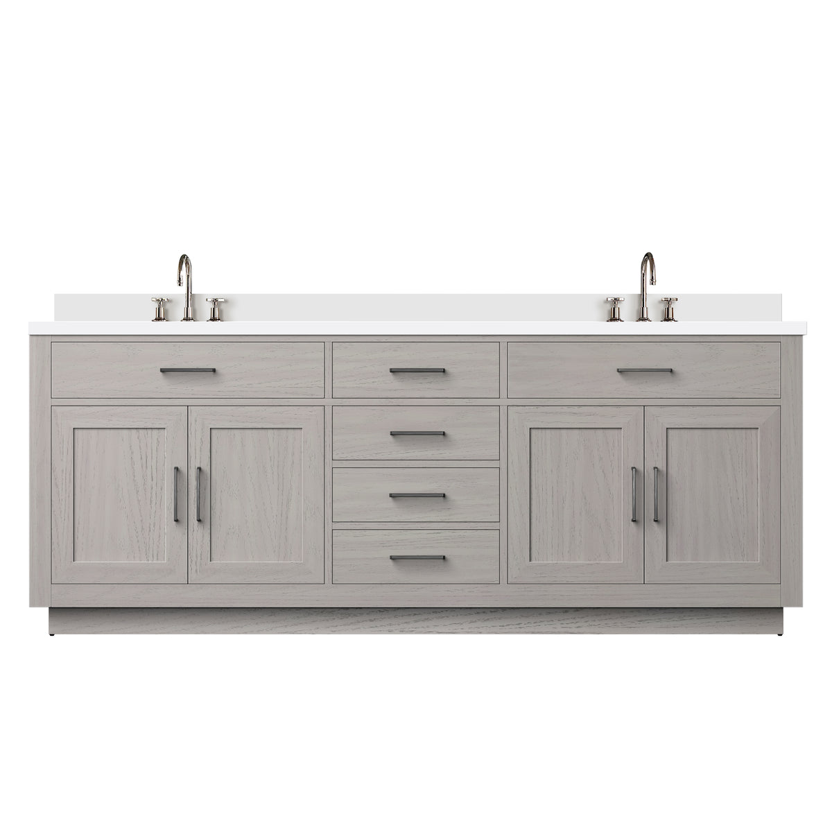 Lexora Abbey 84 in. White Oak Double Sink Bath Vanity