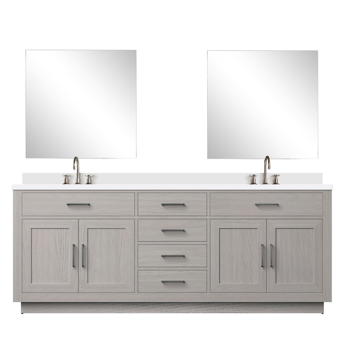 Lexora Abbey 84 in. White Oak Double Sink Bath Vanity