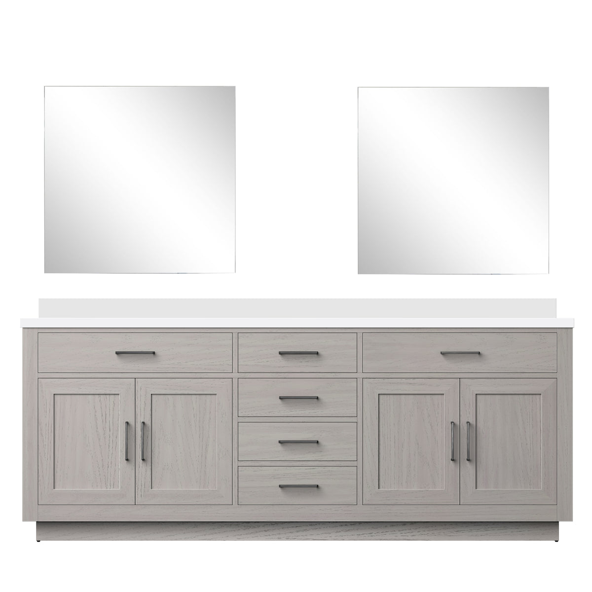 Lexora Abbey 84 in. White Oak Double Sink Bath Vanity