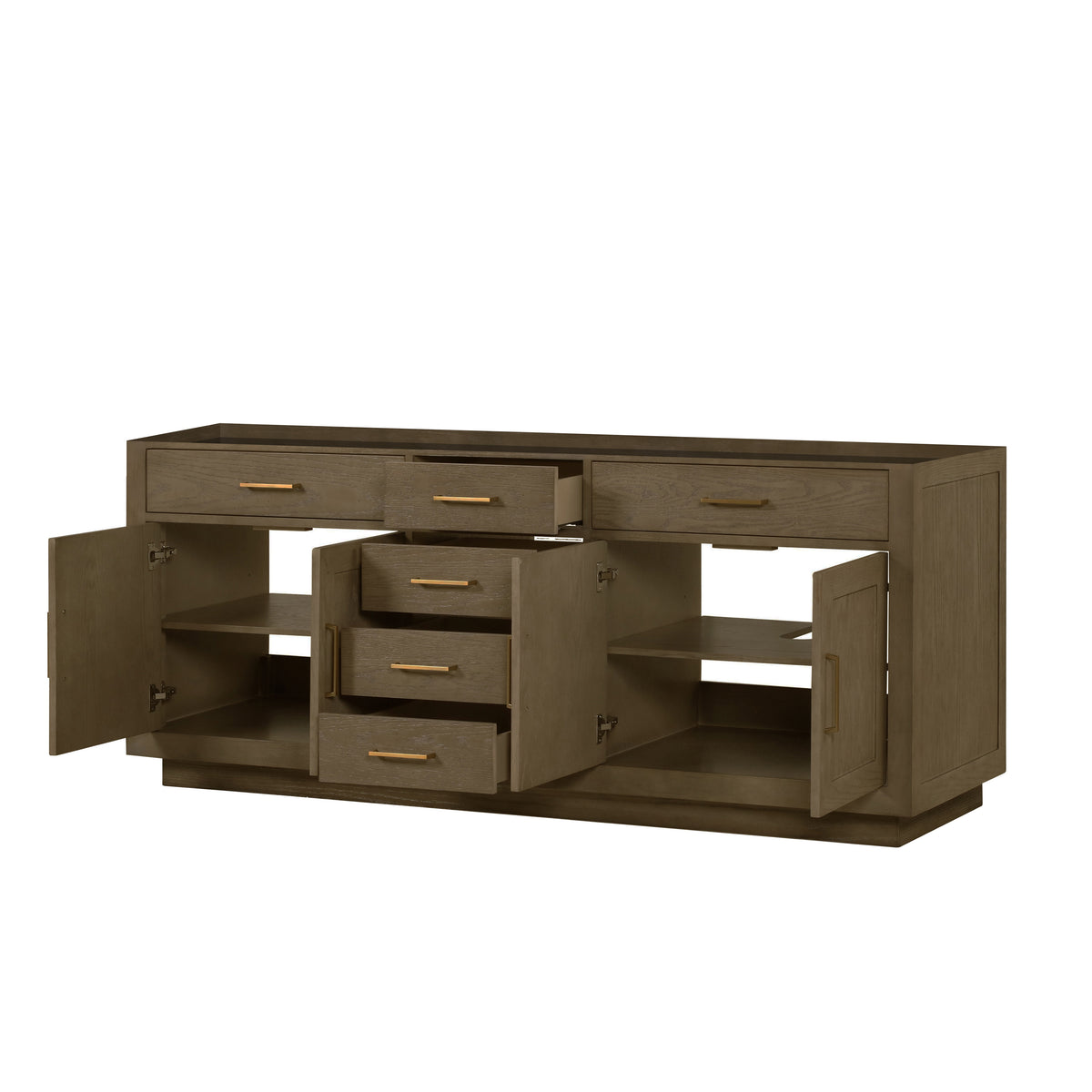 Lexora Abbey 84 in. Grey Oak Double Sink Bath Vanity