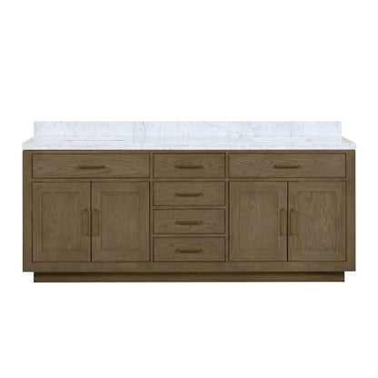 Lexora Abbey 84 in. Grey Oak Double Sink Bath Vanity