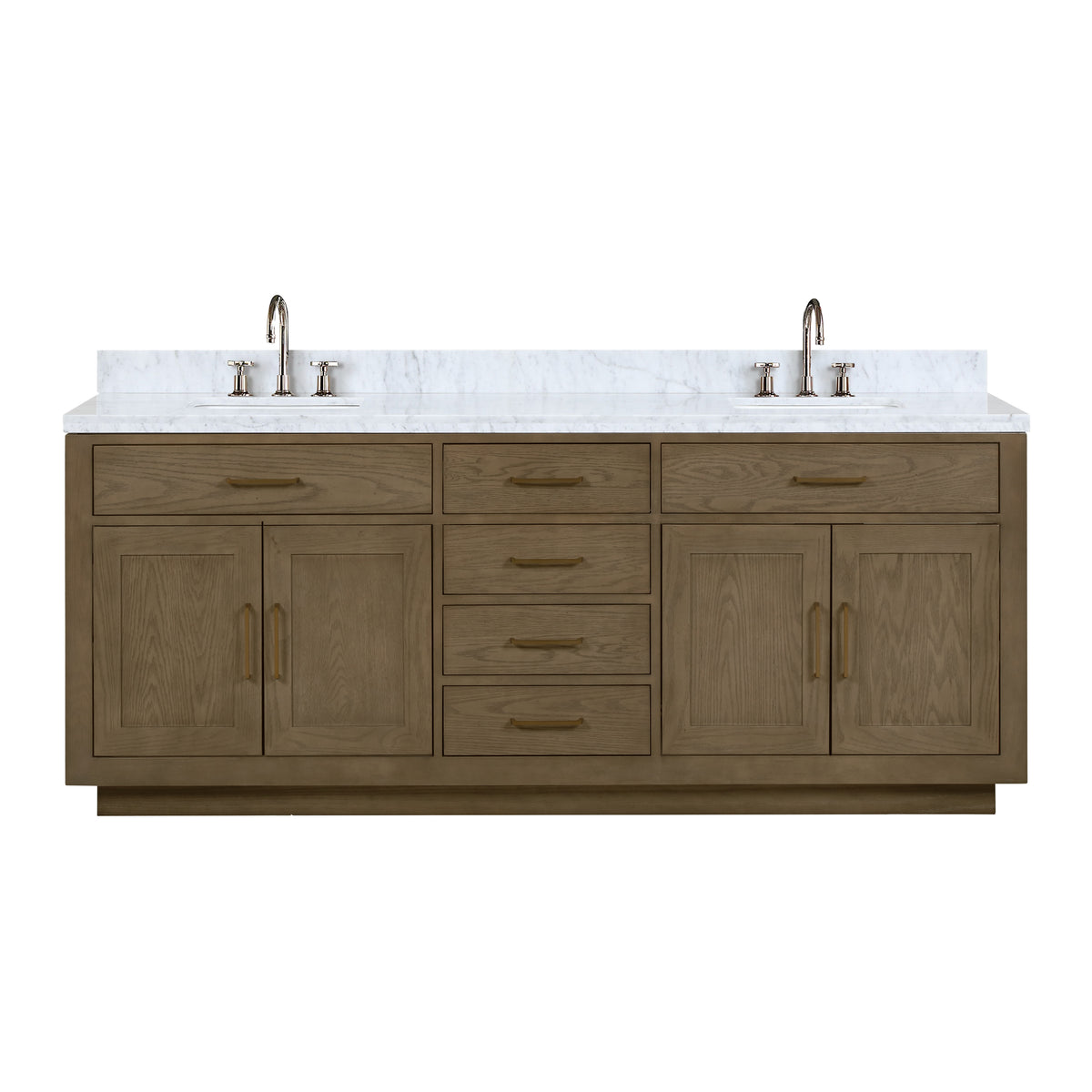 Lexora Abbey 84 in. Grey Oak Double Sink Bath Vanity