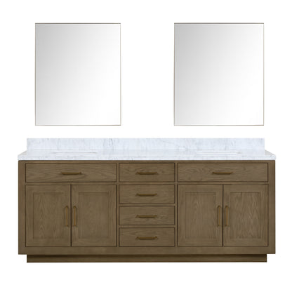 Lexora Abbey 84 in. Grey Oak Double Sink Bath Vanity